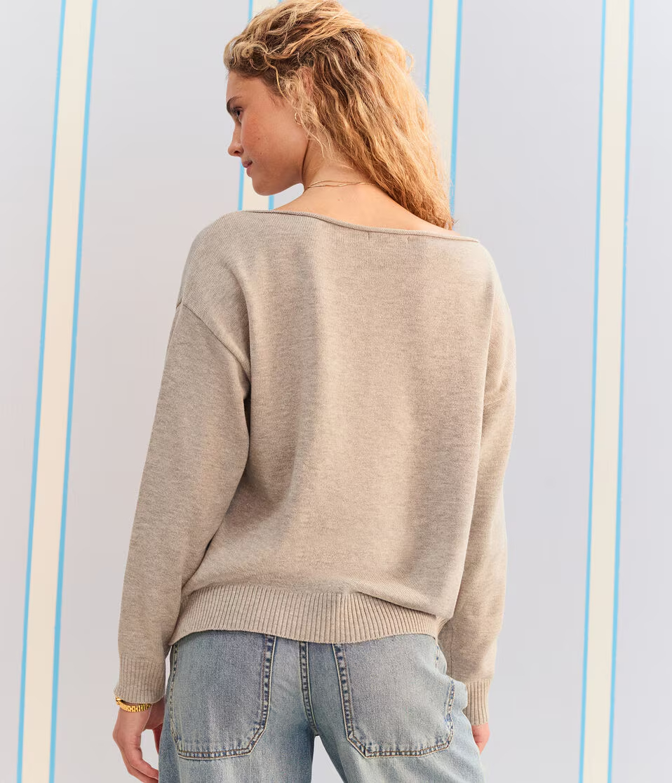 Demetra for Aero SUV Slash-Neck Sweater