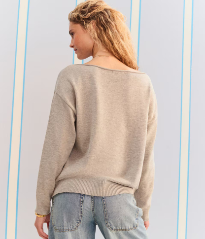 Demetra for Aero SUV Slash-Neck Sweater