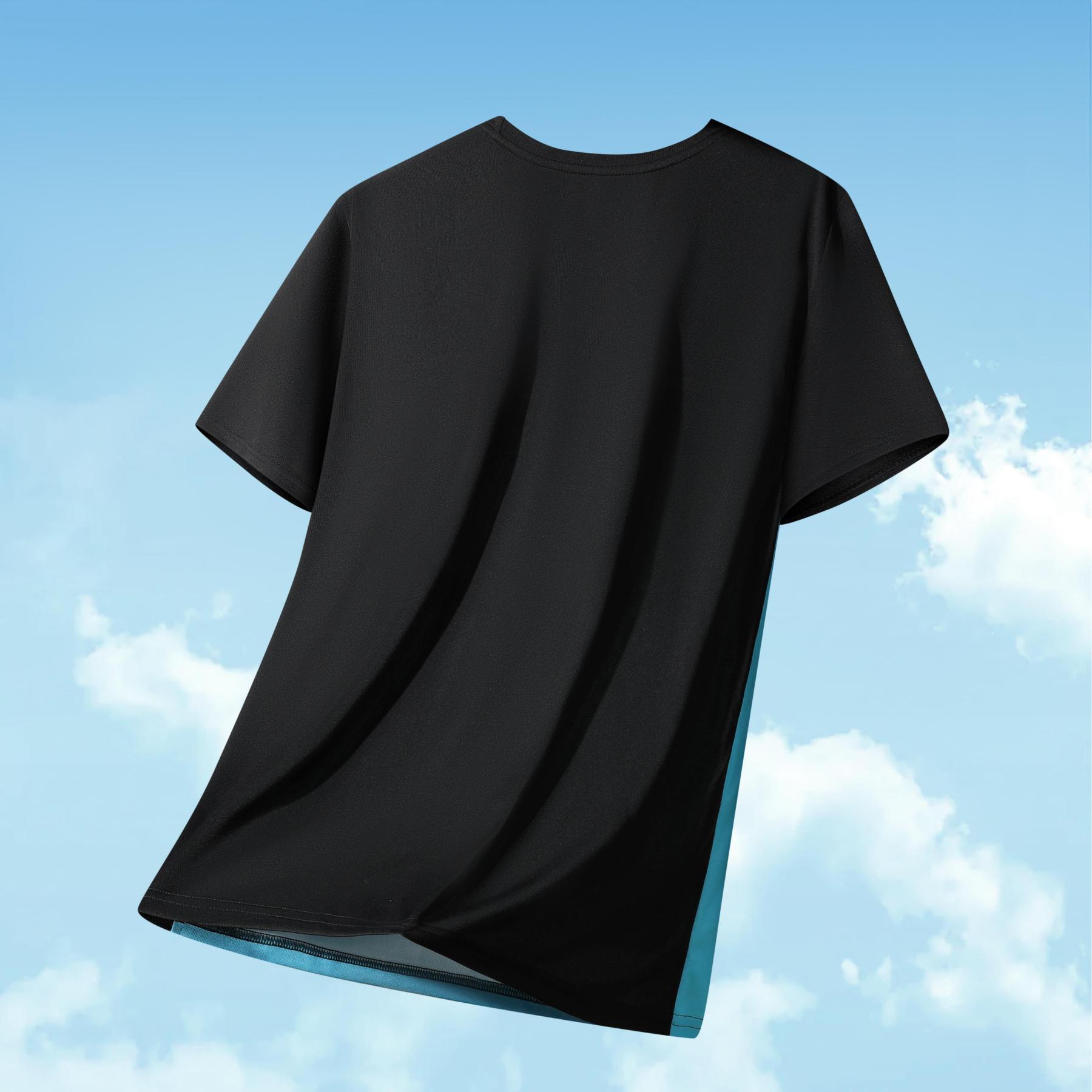  Men’s Casual Striped Panel Design Short Sleeve T-Shirts