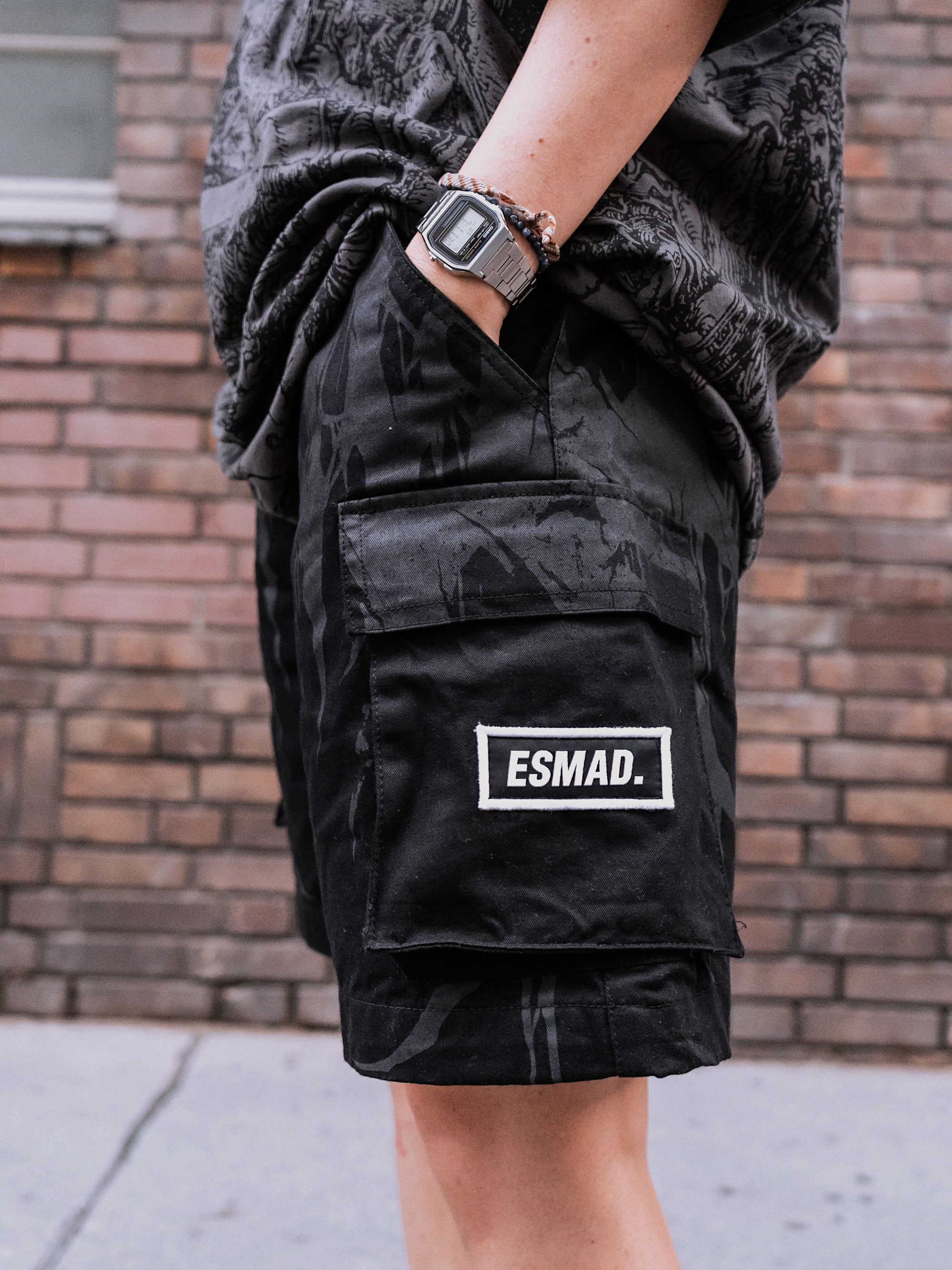 Grimfall (Grey) - Cargo Shorts (260GSM)