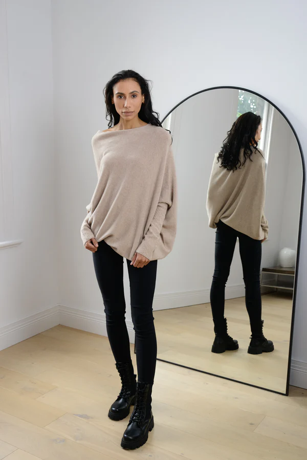 Asymmetric Draped Jumper Sweater