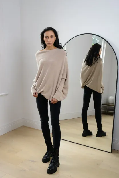 Asymmetric Draped Jumper Sweater