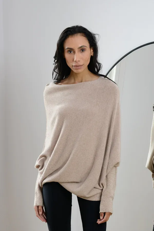 Asymmetric Draped Jumper Sweater