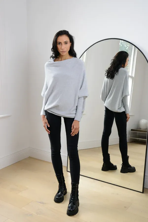 Asymmetric Draped Jumper Sweater
