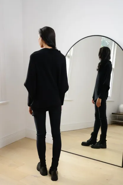 Asymmetric Draped Jumper Sweater