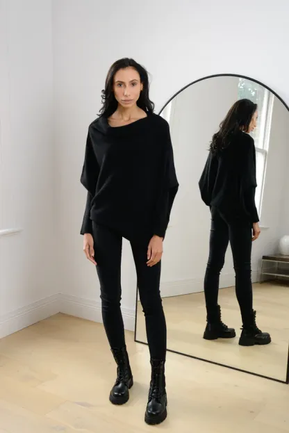 Asymmetric Draped Jumper Sweater