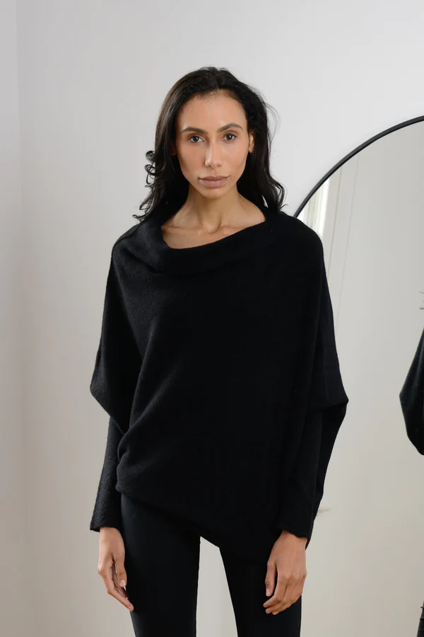 Asymmetric Draped Jumper Sweater