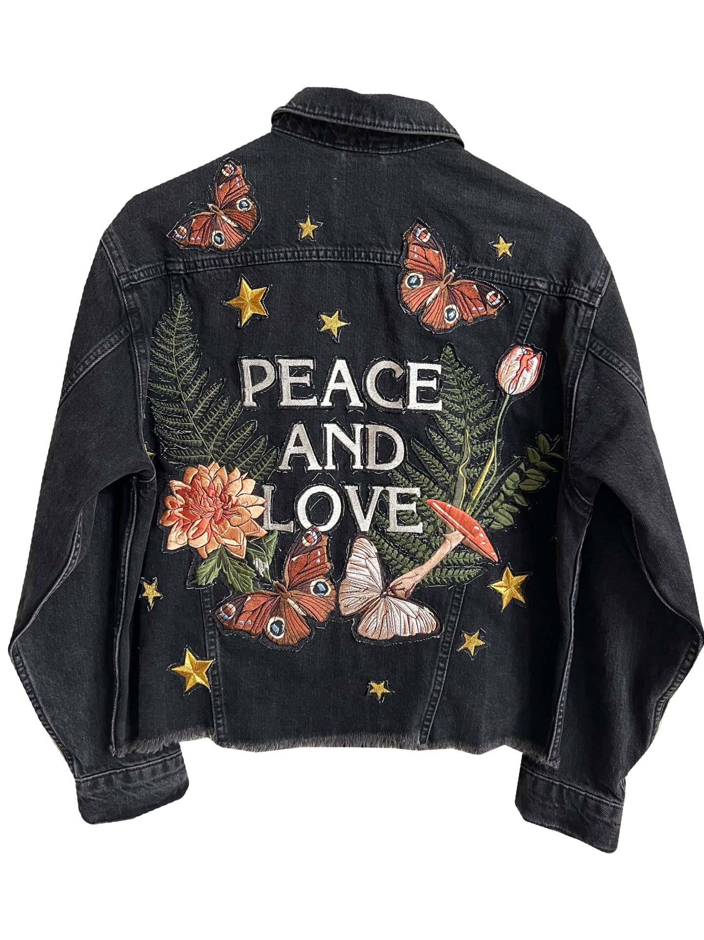 Peace and Love, Raw Hem Denim Jacket