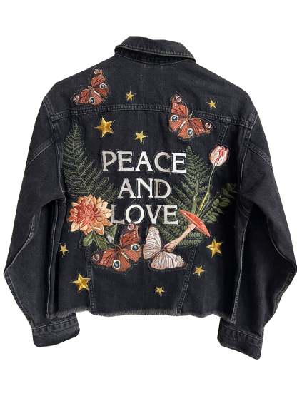 Peace and Love, Raw Hem Denim Jacket