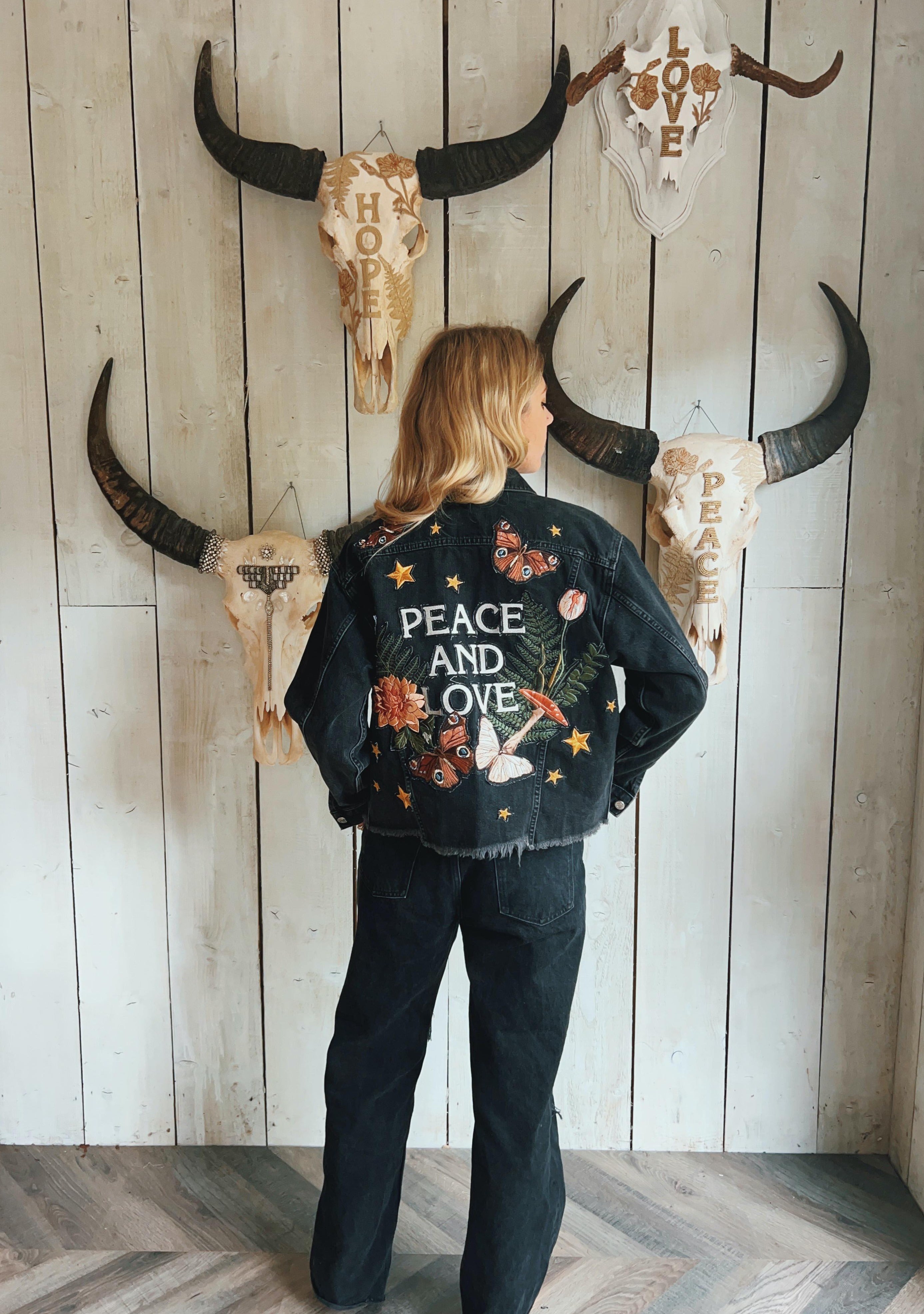 Peace and Love, Raw Hem Denim Jacket