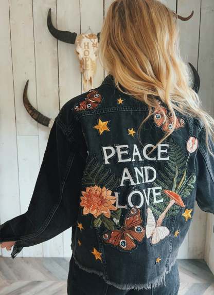 Peace and Love, Raw Hem Denim Jacket