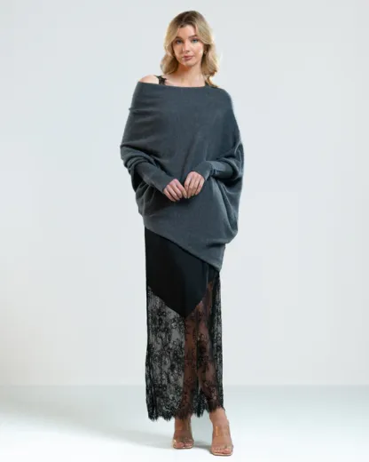 Asymmetric Draped Jumper Sweater
