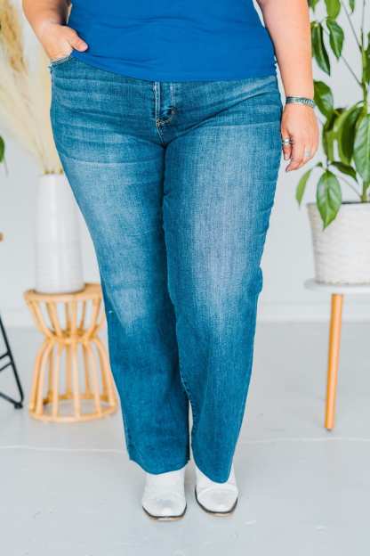 Button-Fly Straight Jeans