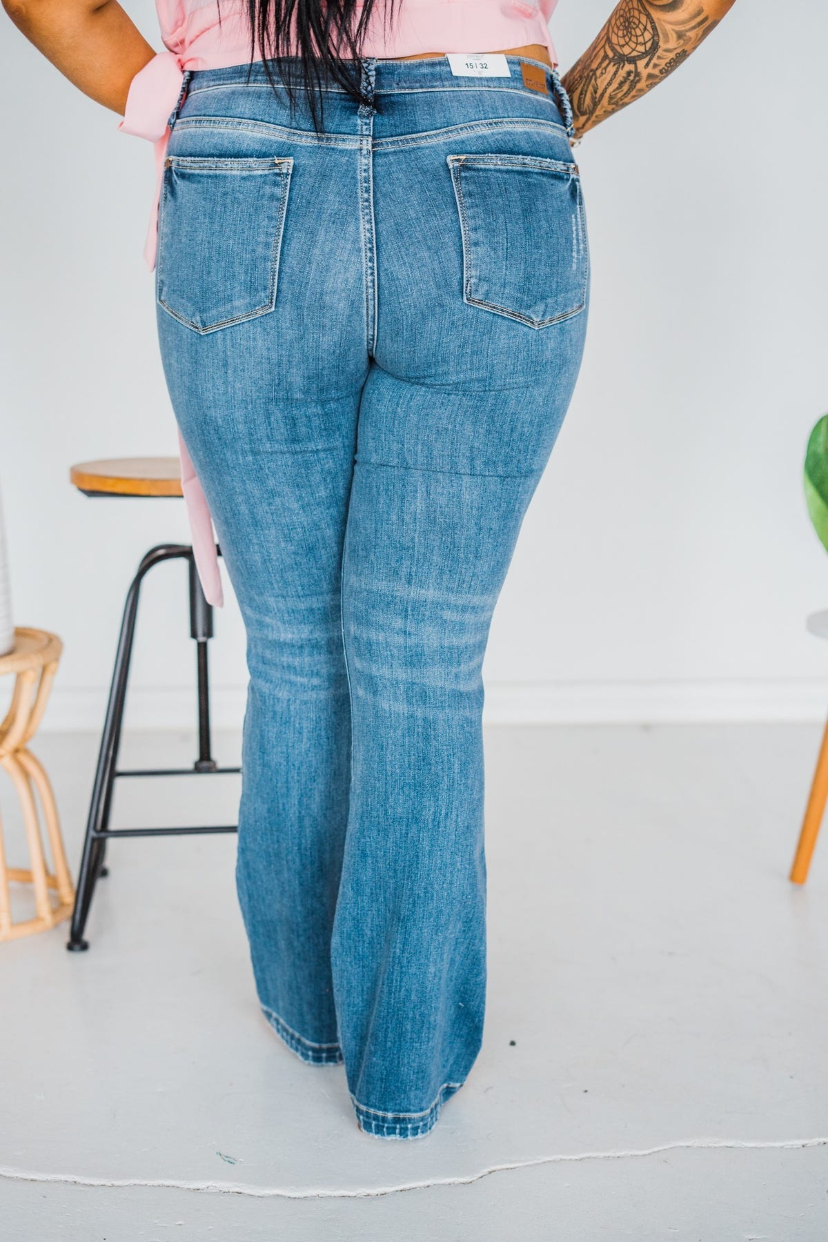 Mid-Rise Braided Belt Loops Slim Boot