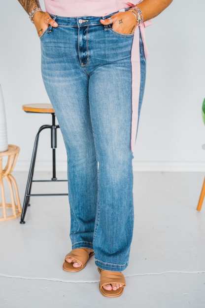 Mid-Rise Braided Belt Loops Slim Boot