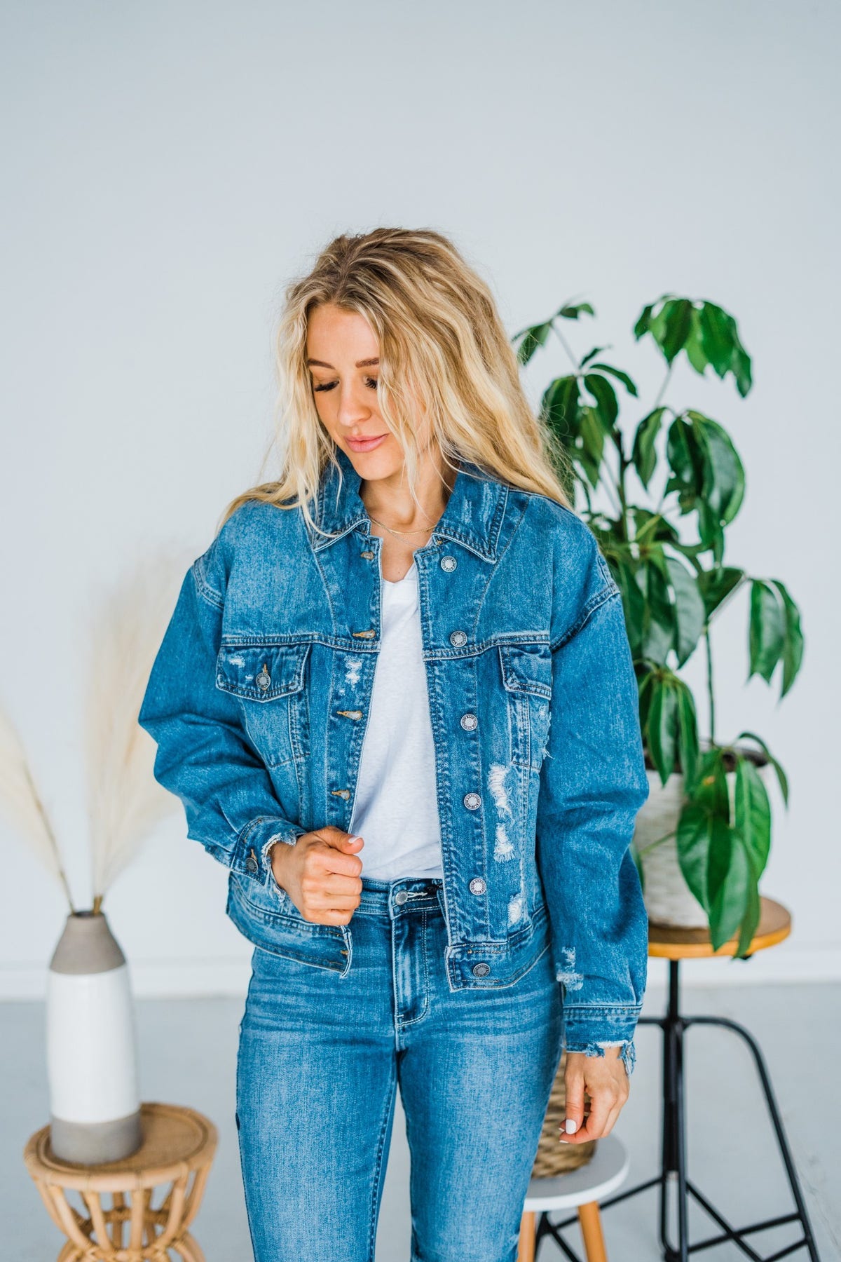 Rainbow Thread Destroy Boyfriend Jacket