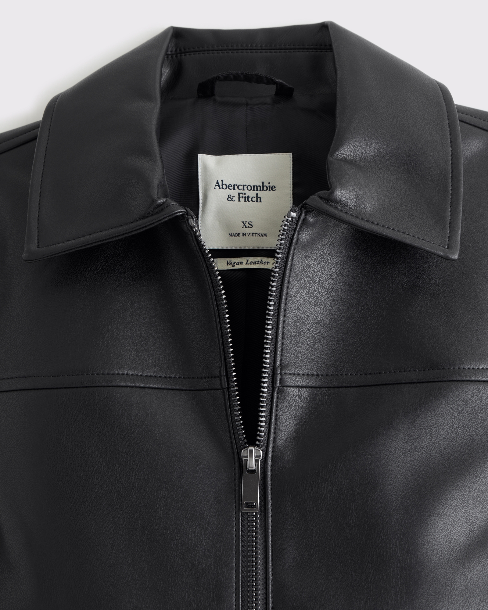 Slim Zip Vegan Leather Jacket