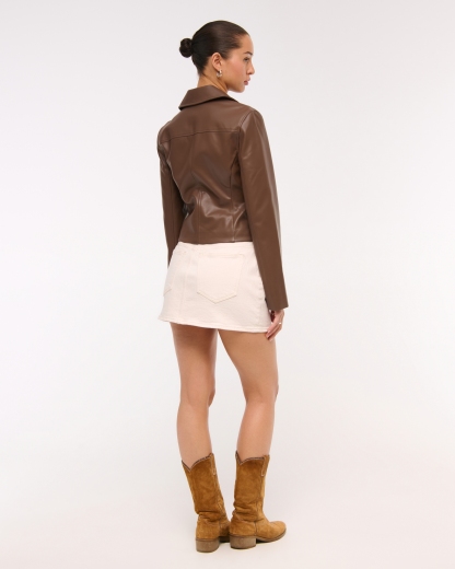 Slim Zip Vegan Leather Jacket