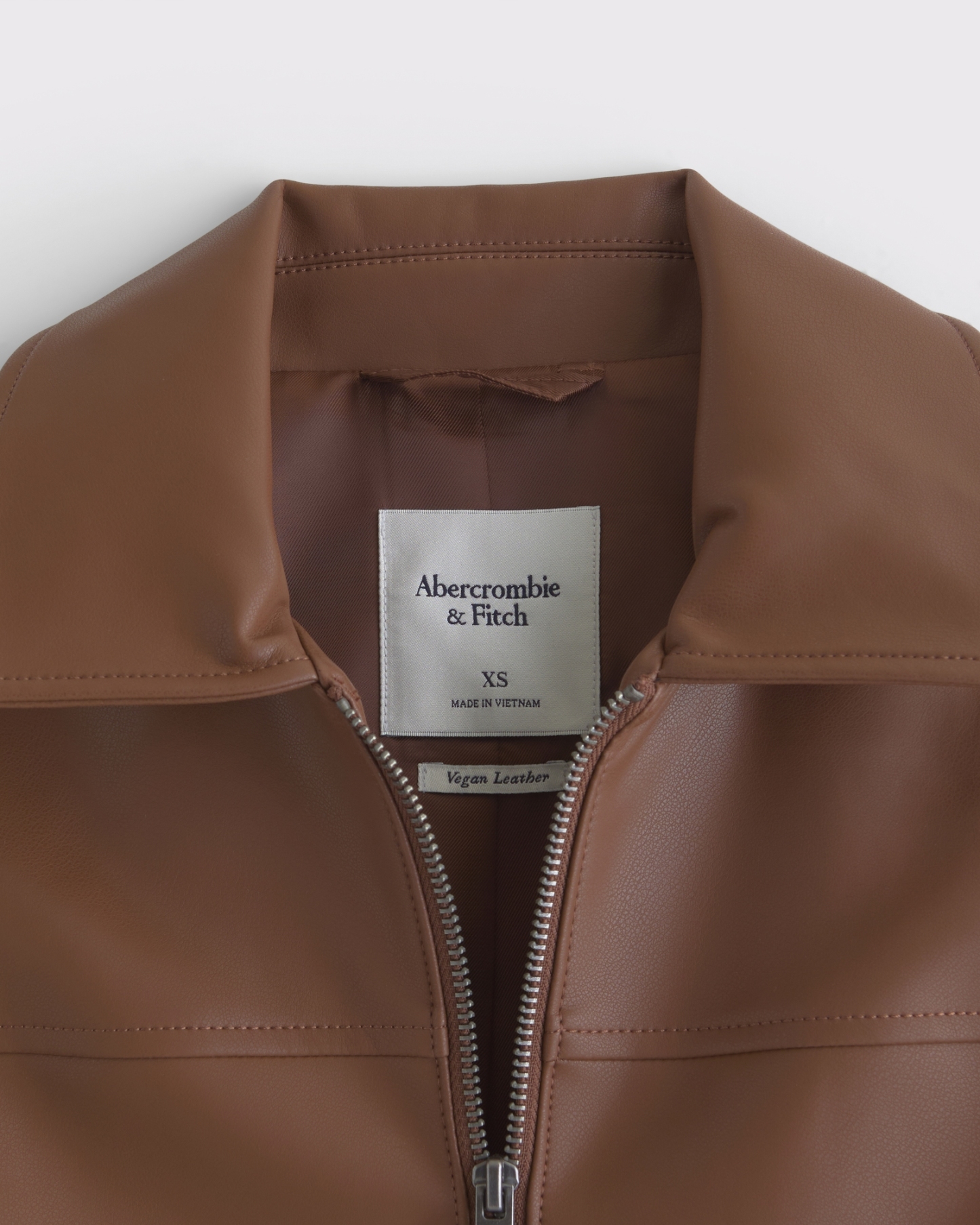 Slim Zip Vegan Leather Jacket