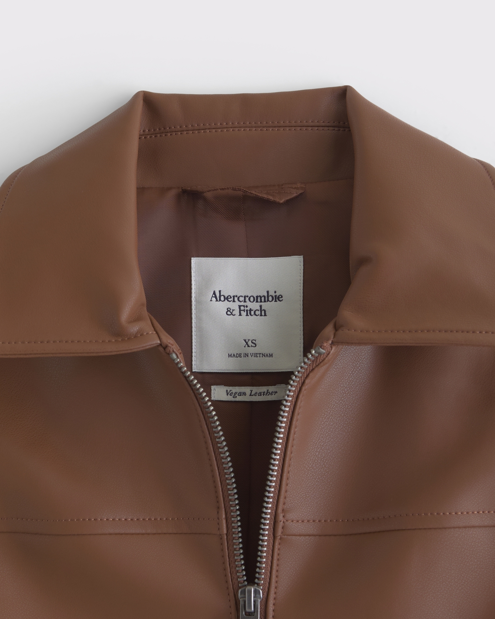 Slim Zip Vegan Leather Jacket