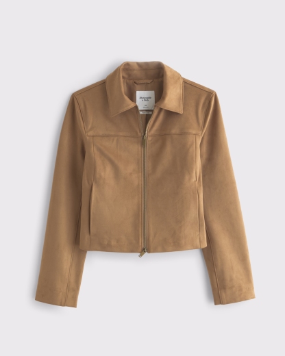 Slim Zip Vegan Leather Jacket