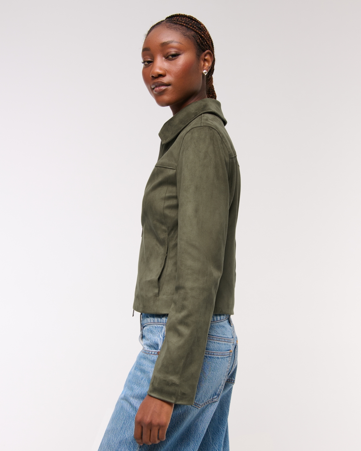 Slim Zip Vegan Leather Jacket