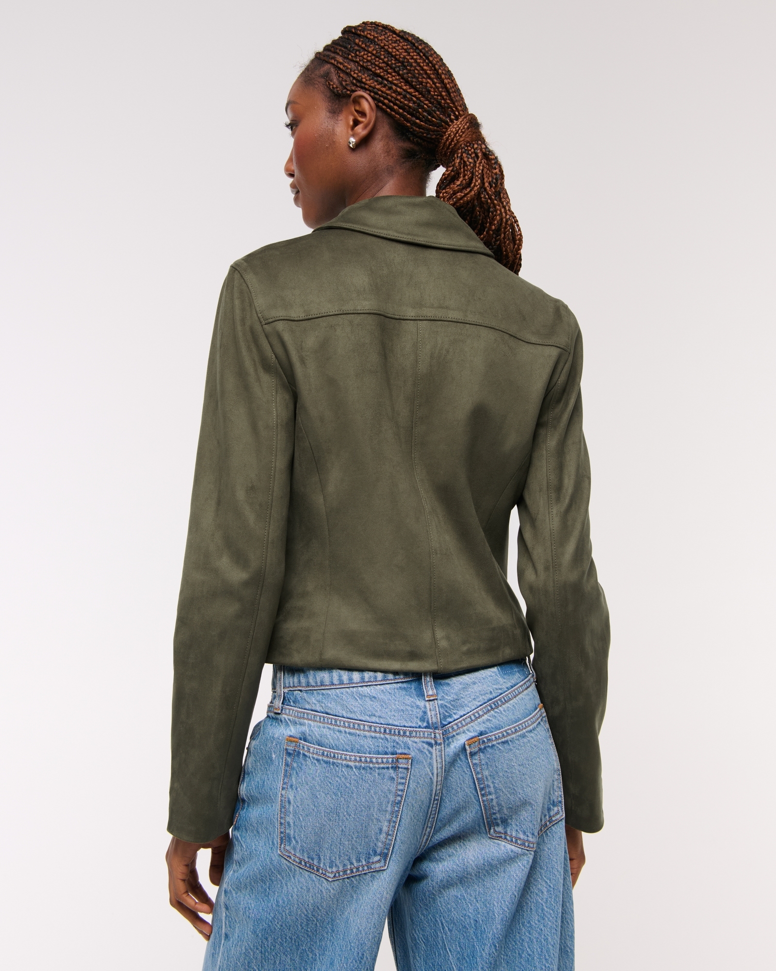 Slim Zip Vegan Leather Jacket