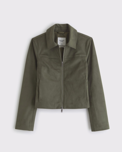 Slim Zip Vegan Leather Jacket