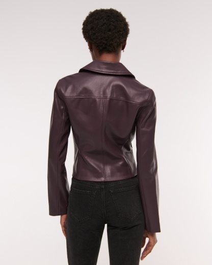 Slim Zip Vegan Leather Jacket
