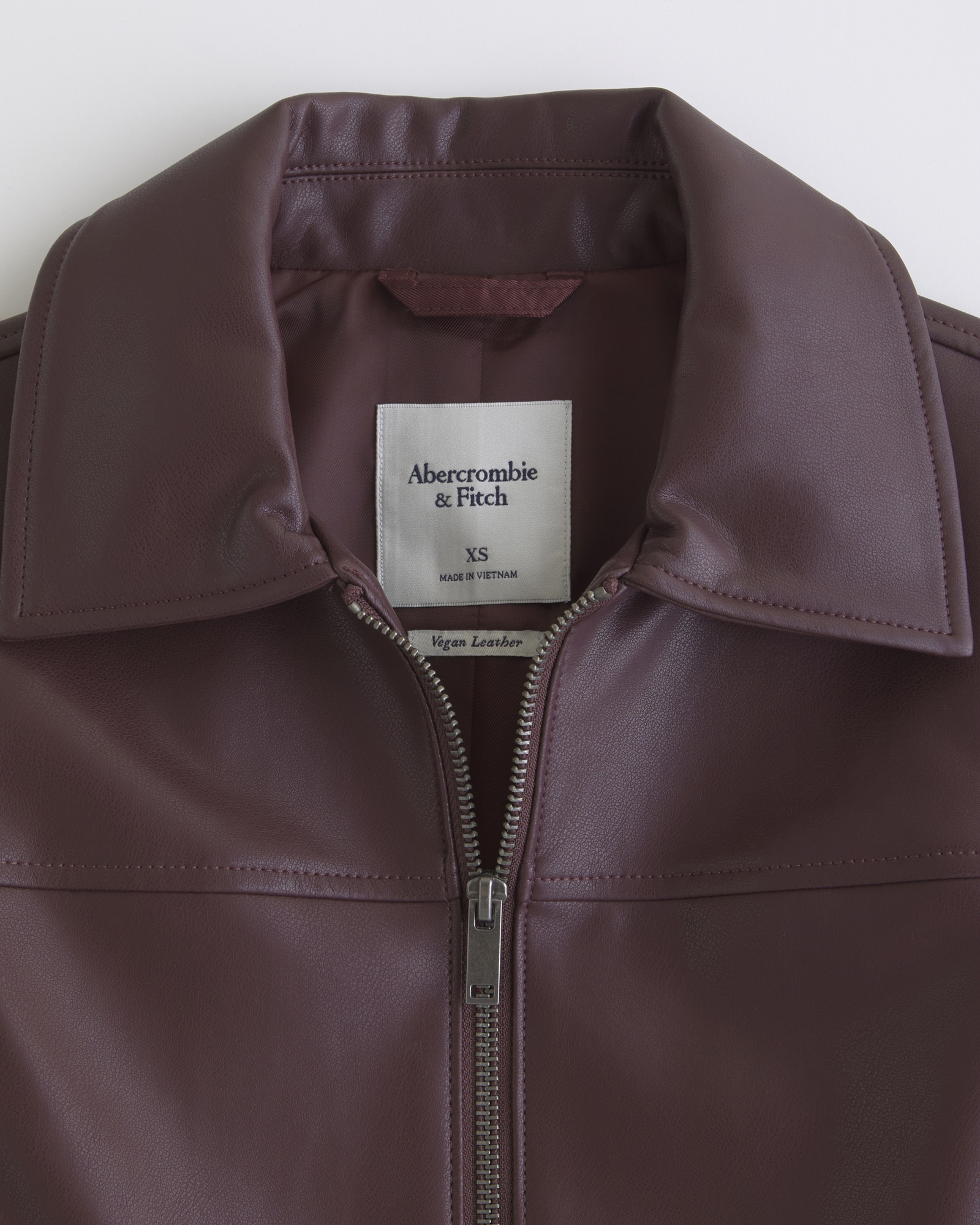 Slim Zip Vegan Leather Jacket