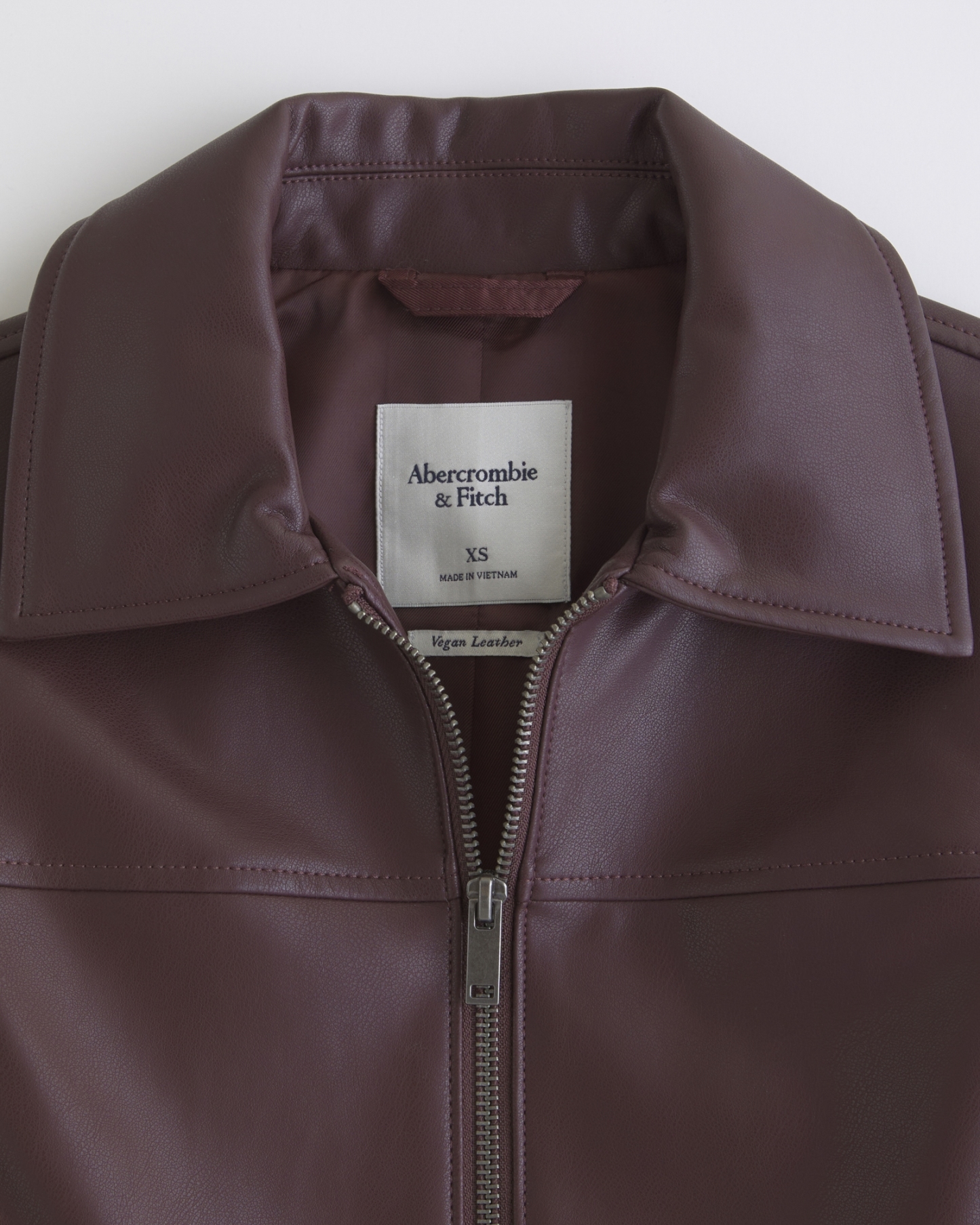 Slim Zip Vegan Leather Jacket