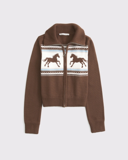 Double Zipper Western Cardigan