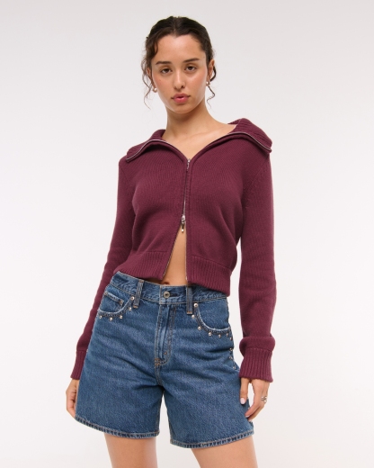 Double Zipper Western Cardigan