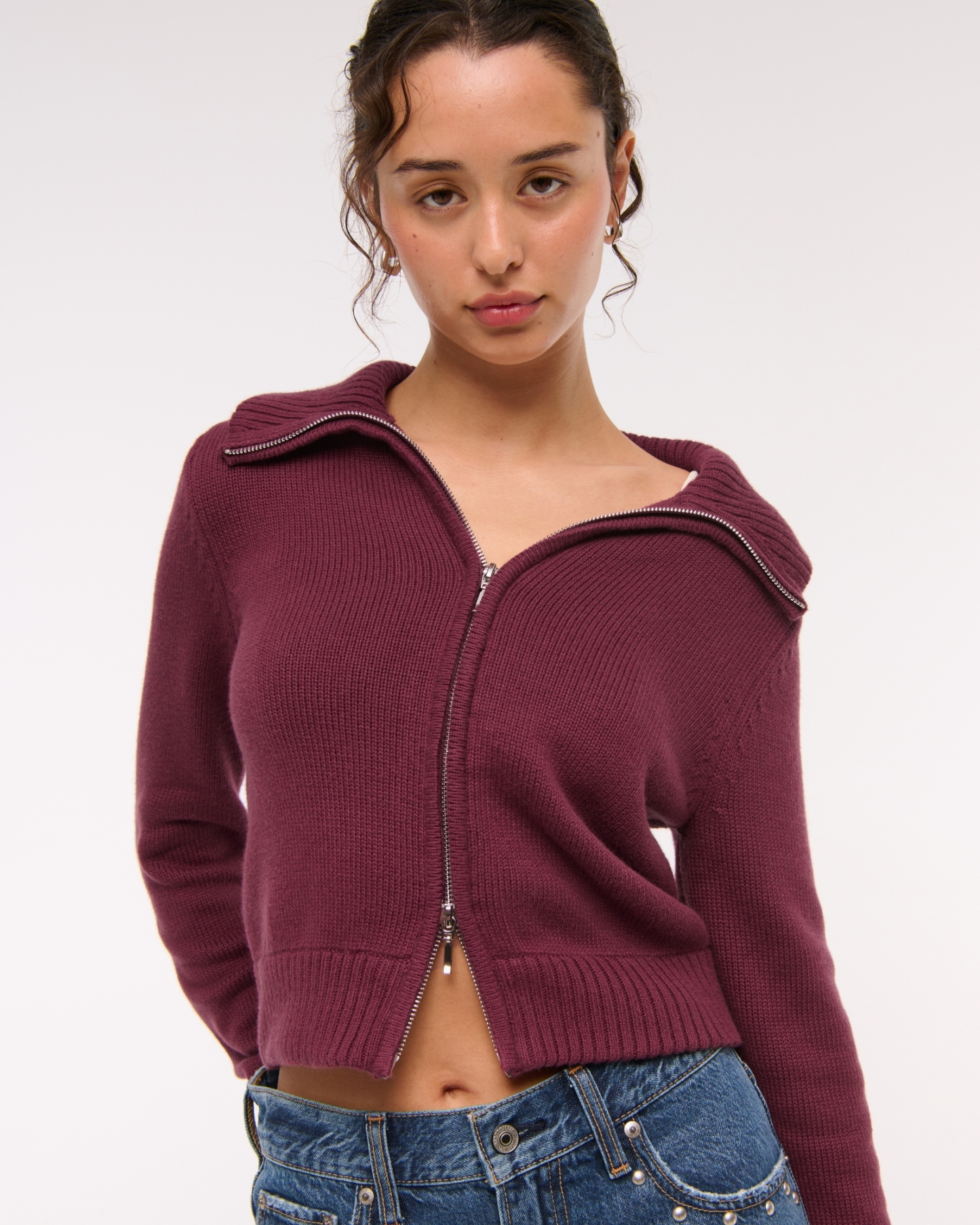 Double Zipper Western Cardigan