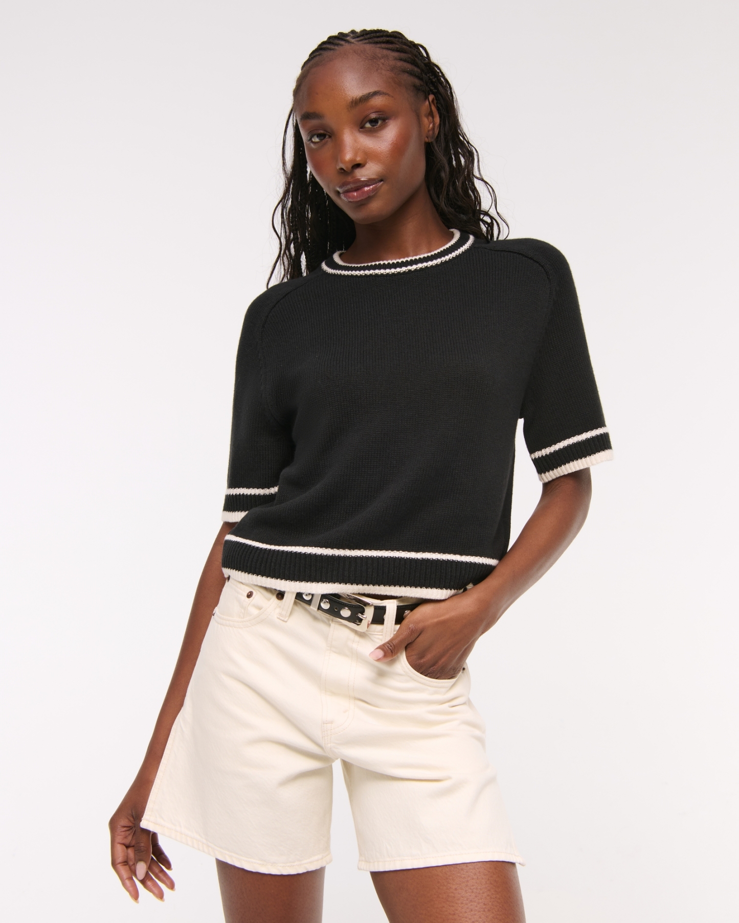 The A&F Madeline Textural Crew Sweater Tee