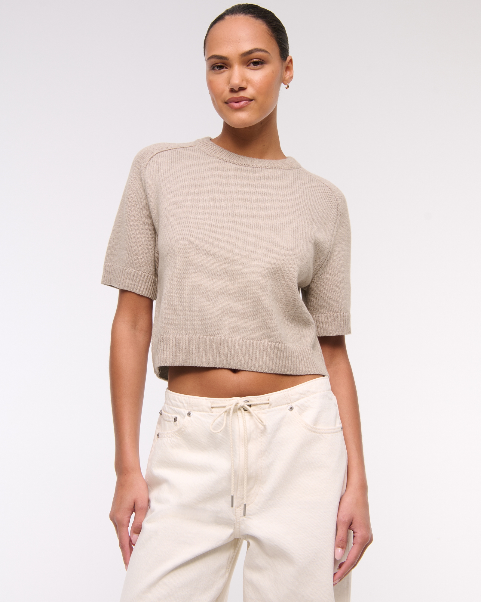 The A&F Madeline Textural Crew Sweater Tee