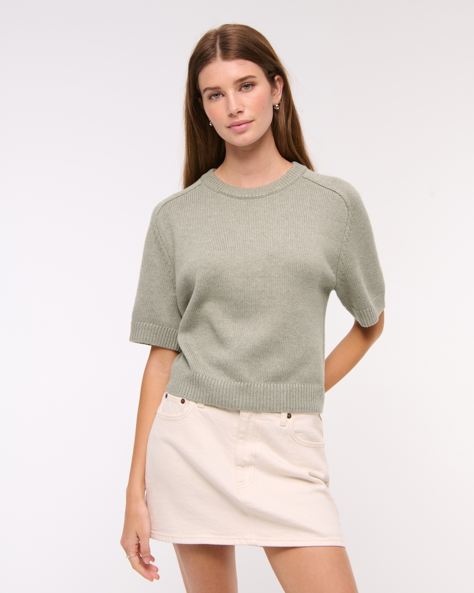 The A&F Madeline Textural Crew Sweater Tee