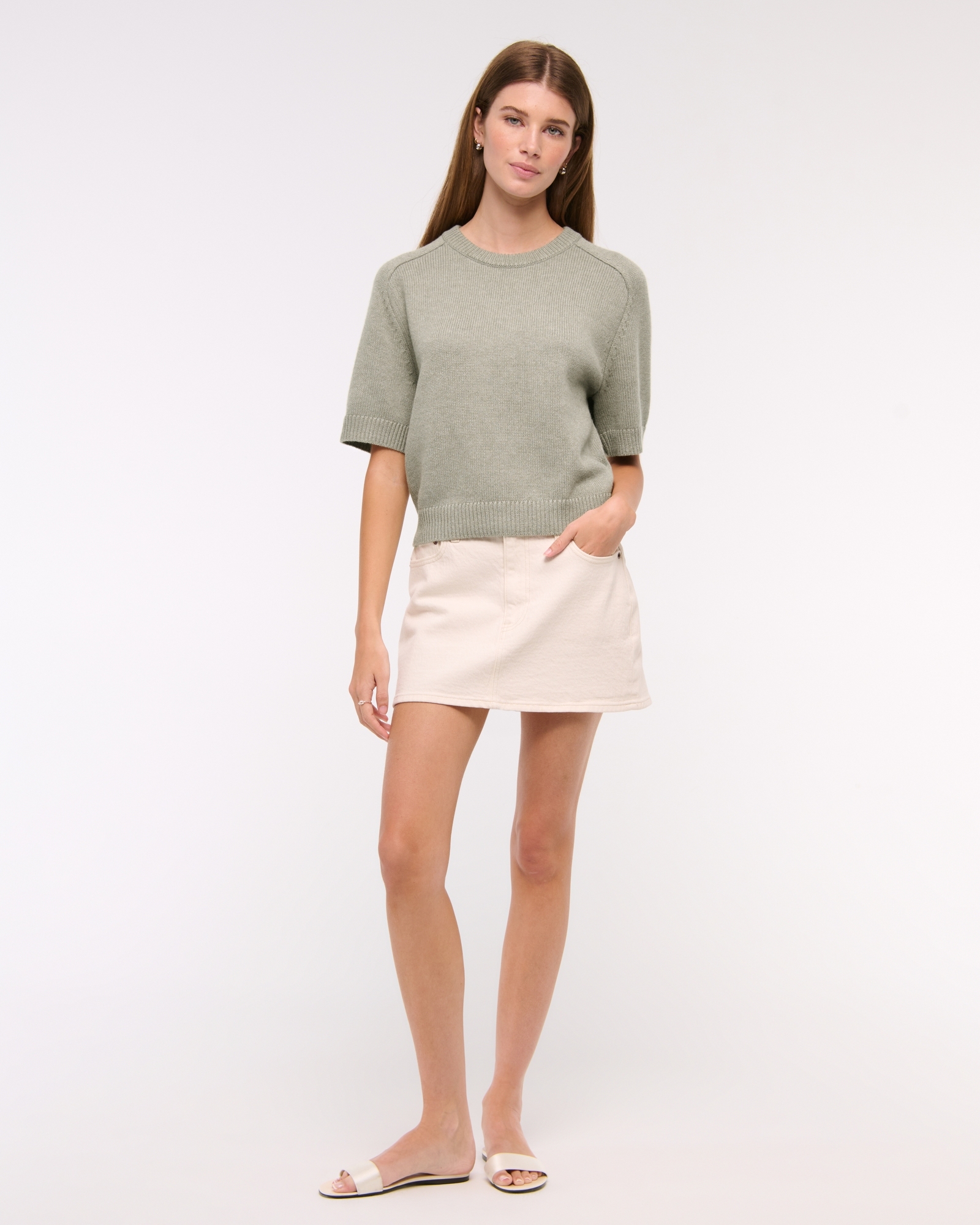 The A&F Madeline Textural Crew Sweater Tee