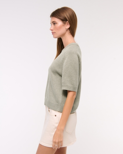 The A&F Madeline Textural Crew Sweater Tee