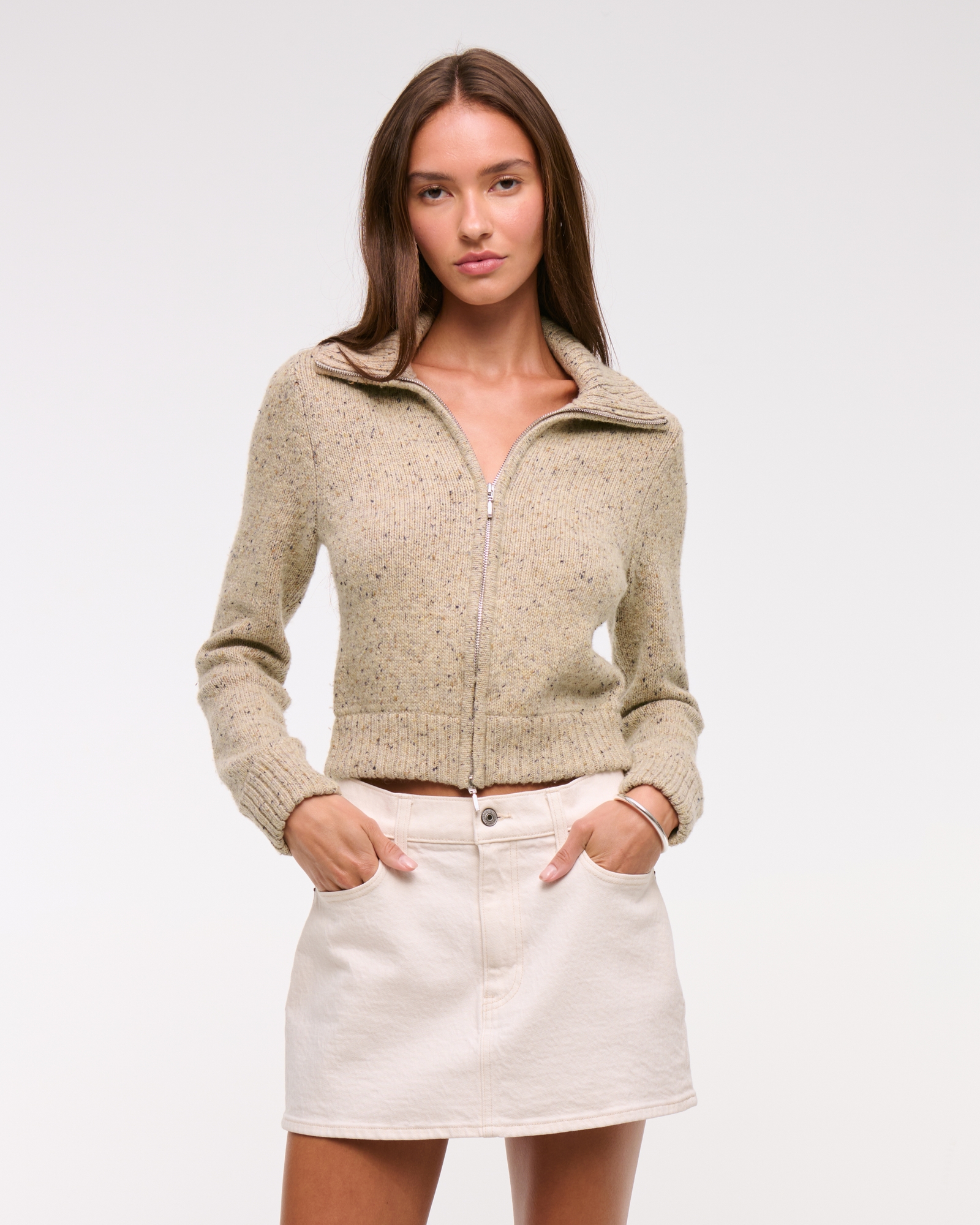 Double Zipper Western Cardigan