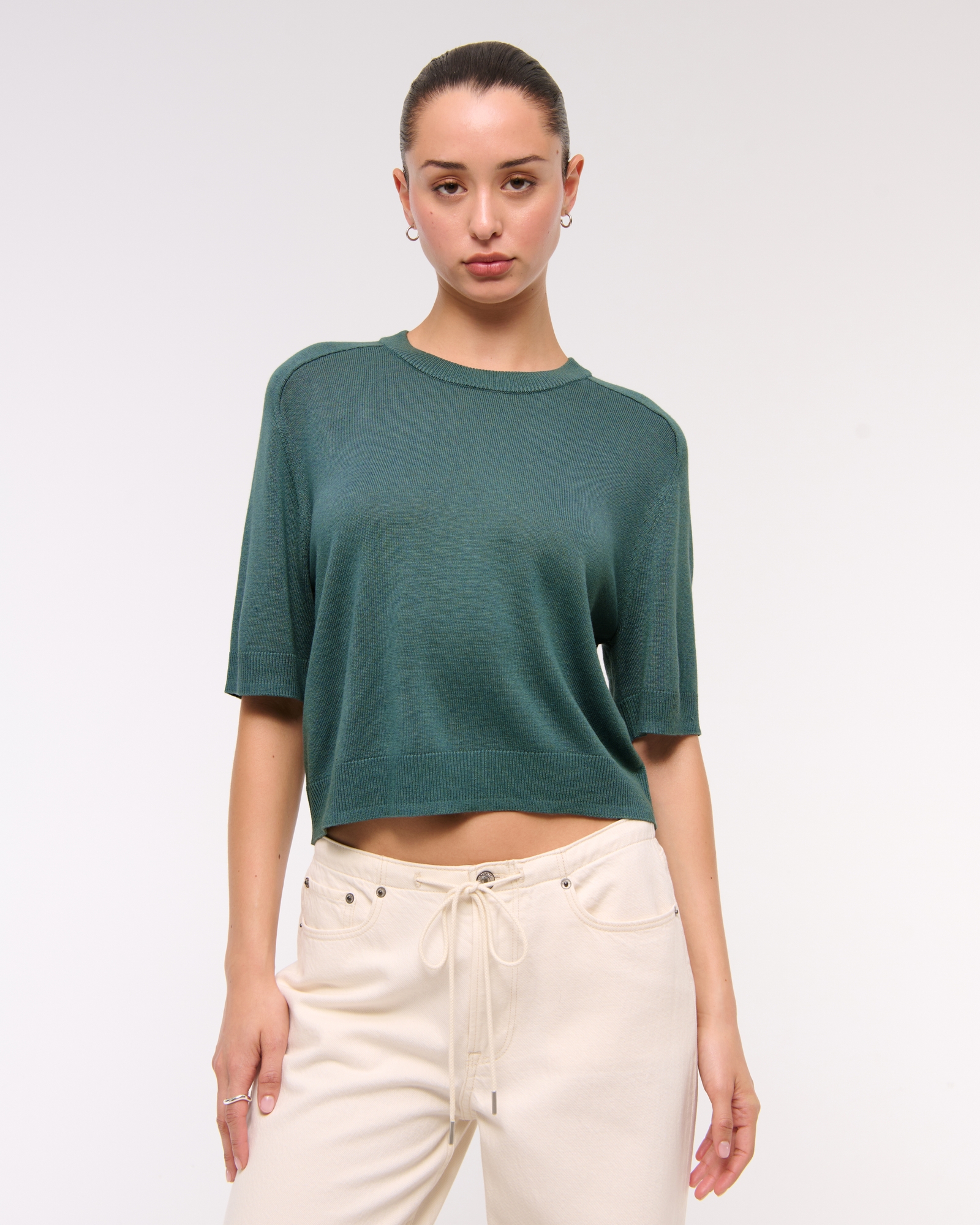 The A&F Madeline Textural Crew Sweater Tee