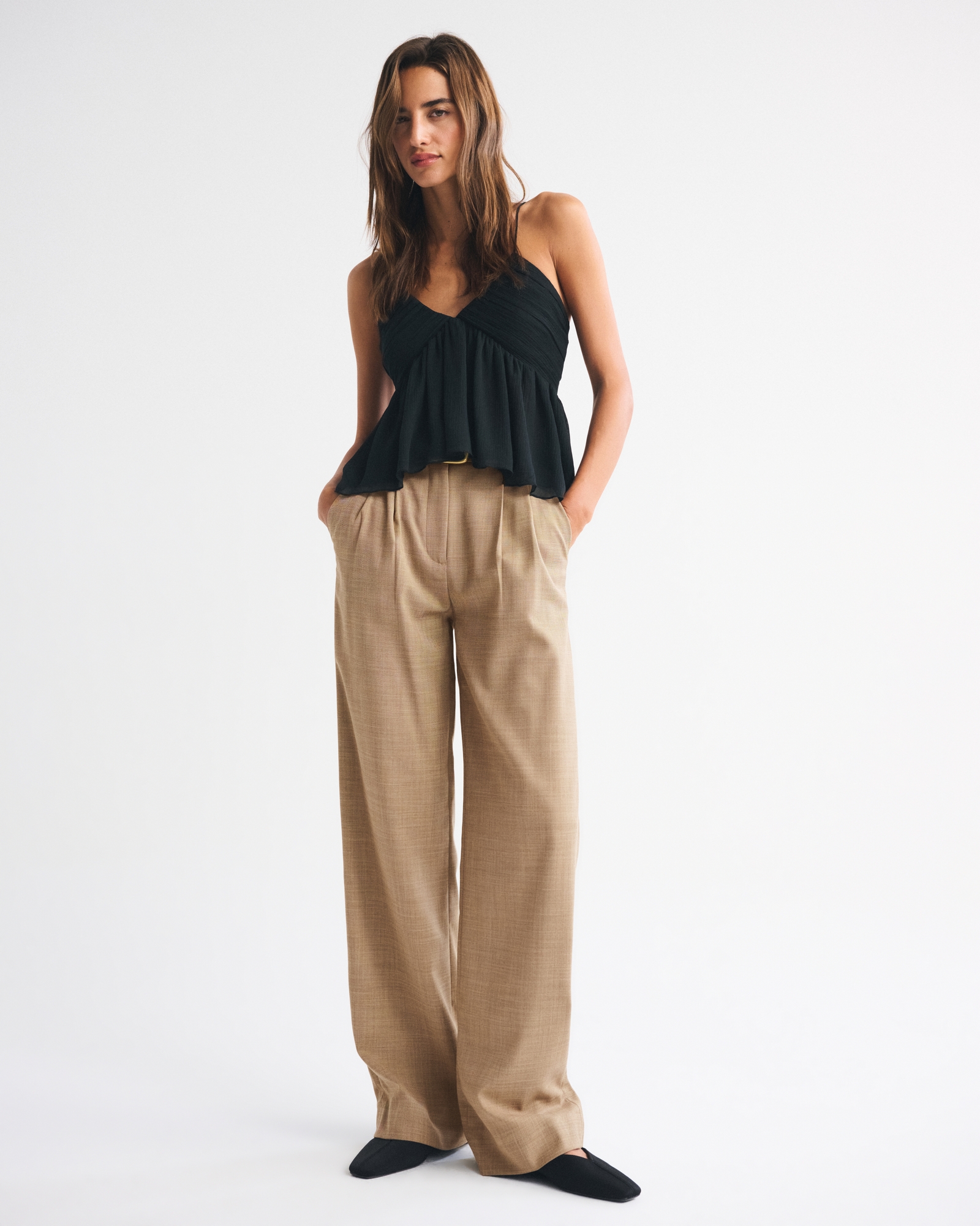 A&F Sloane Tailored Wide Leg Pant