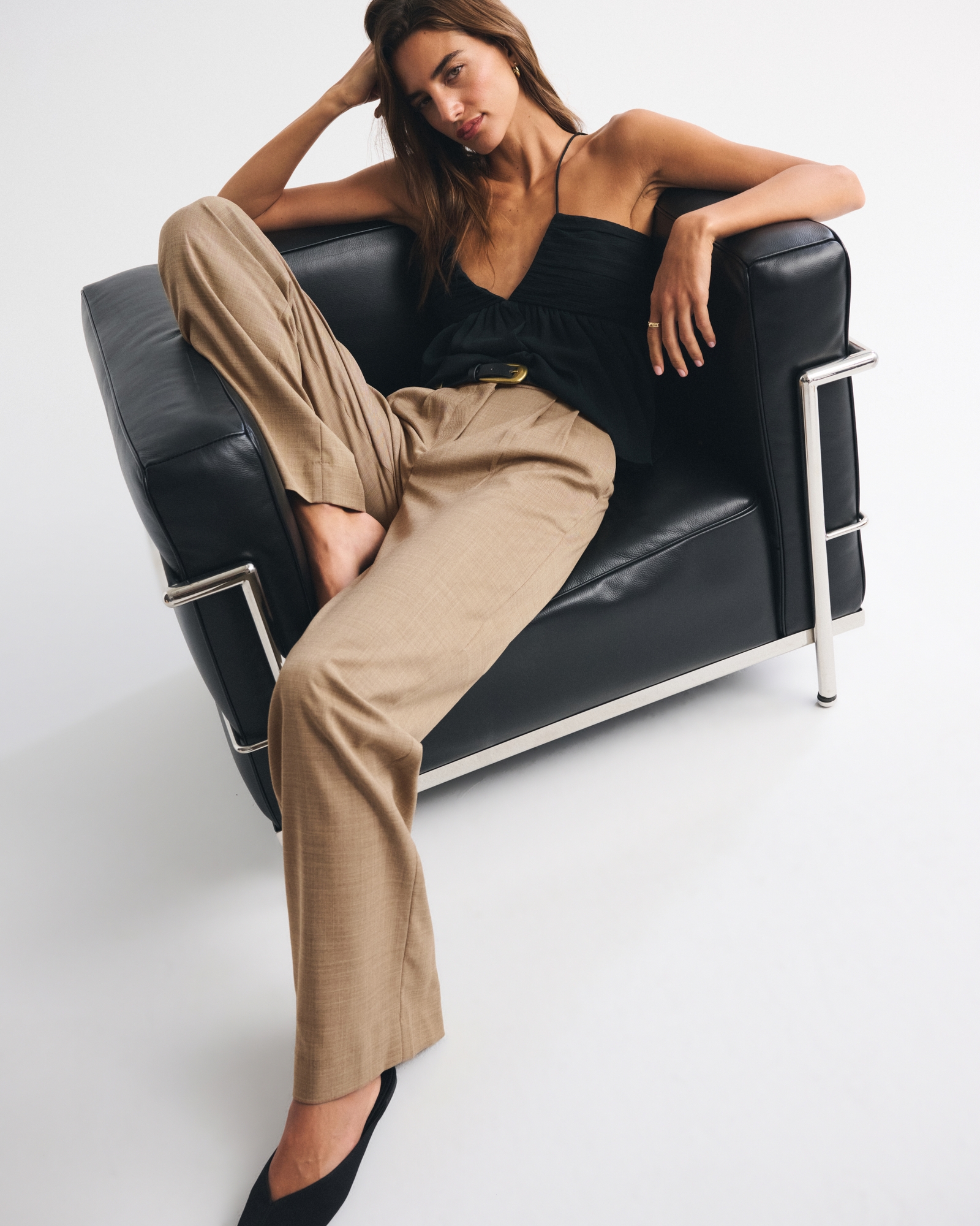 A&F Sloane Tailored Wide Leg Pant