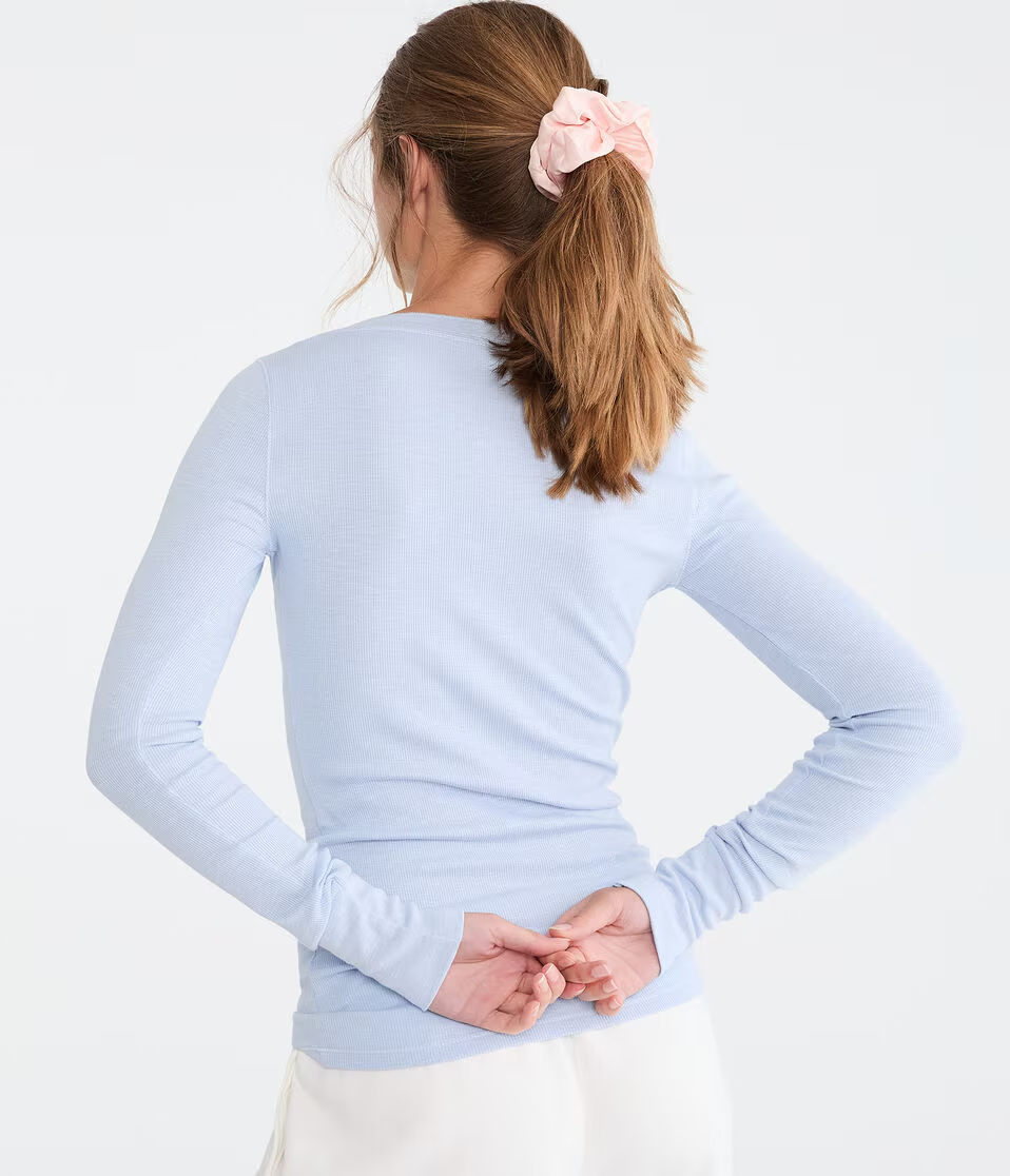 Long Sleeve Aeropostale Logo Graphic Henley