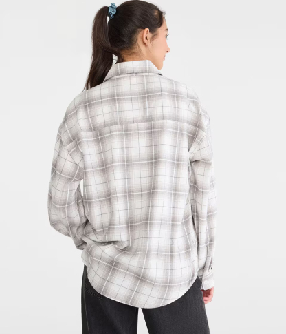 Long Sleeve Relaxed Plaid Shirt