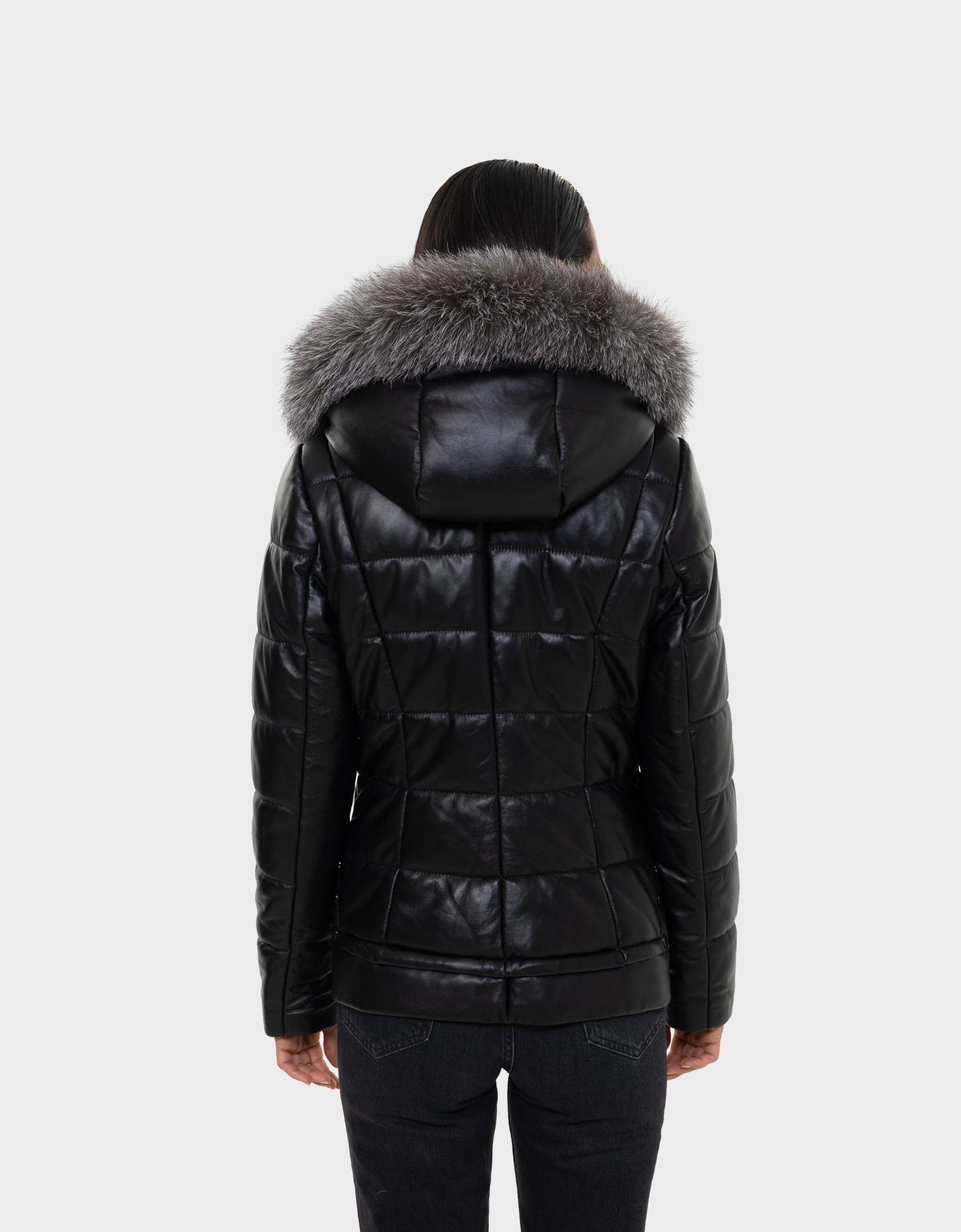 Lyanna  Manteau En Duvet  pour Femmes en Cuir avec Fourrure Amovible