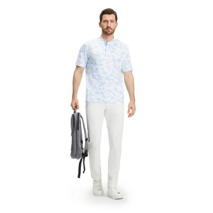 Men's Performance Dry Fit Stretch Henley Printed Golf Shirt