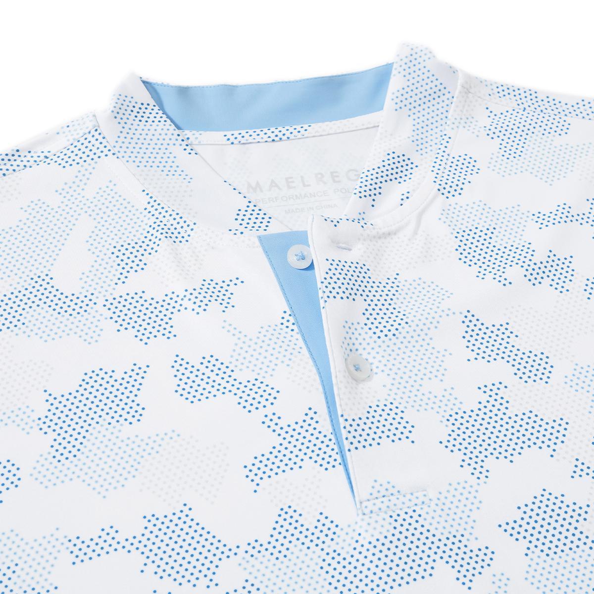 Men's Performance Dry Fit Stretch Henley Printed Golf Shirt