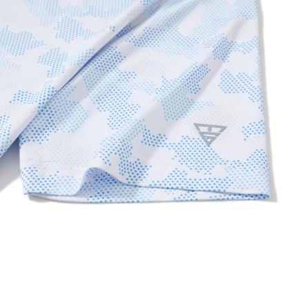 Men's Performance Dry Fit Stretch Henley Printed Golf Shirt