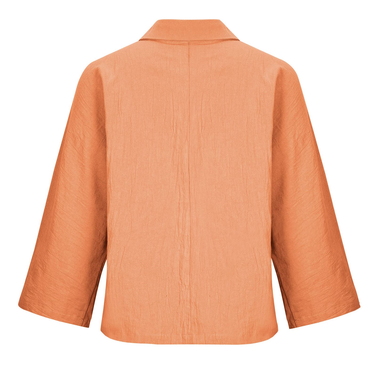 Solid Linen Loose Long Sleeved V-Neck Shirt